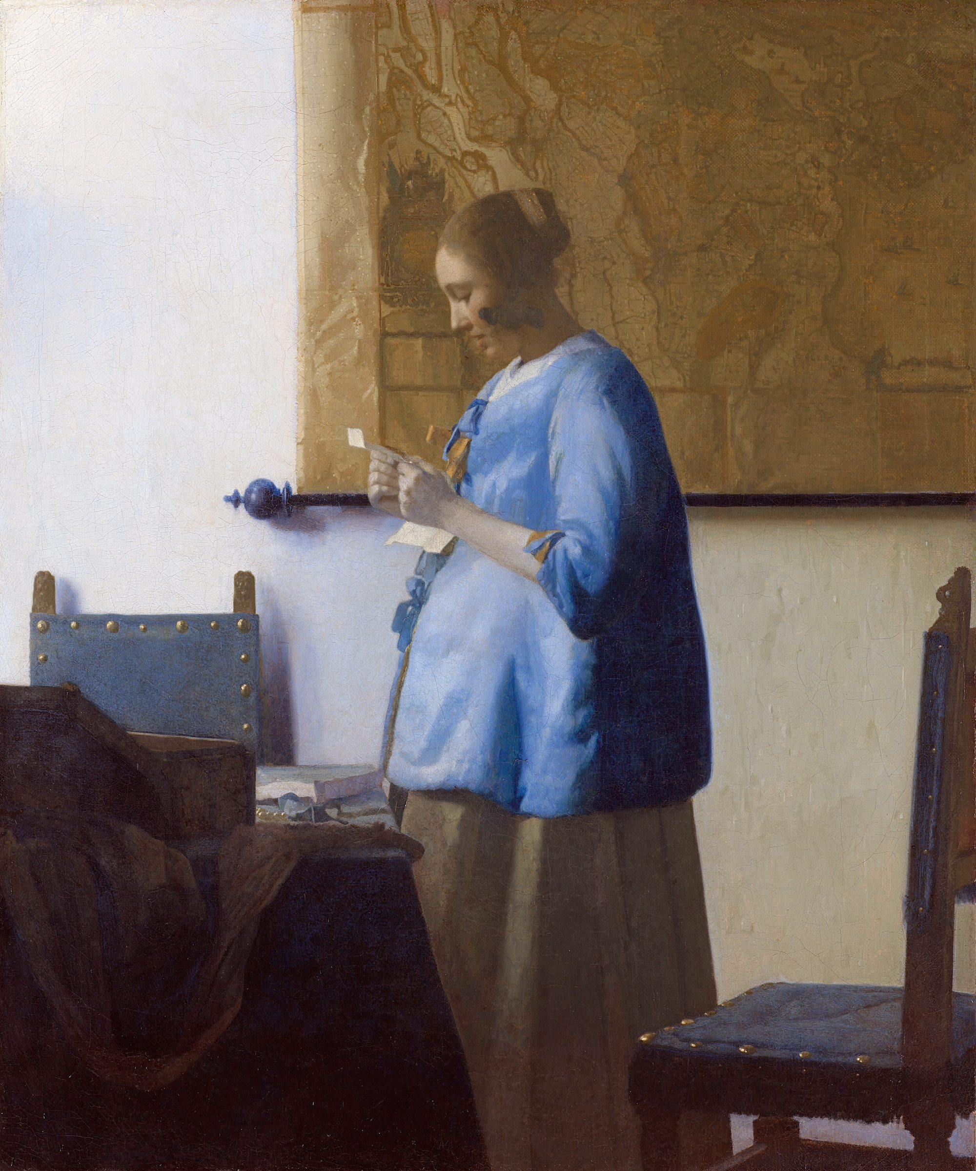 Vermeer, Woman in Blue Reading a Letter